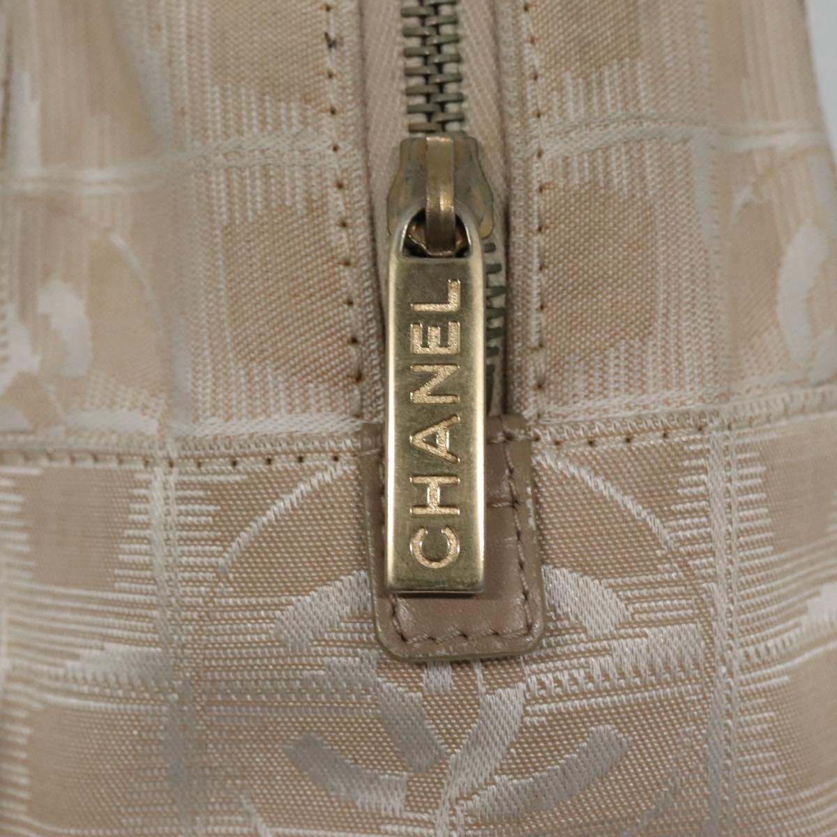 CHANEL New Travel line Hand Bag Nylon Beige CC ti2693