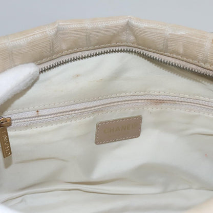 CHANEL New Travel line Hand Bag Nylon Beige CC ti2693