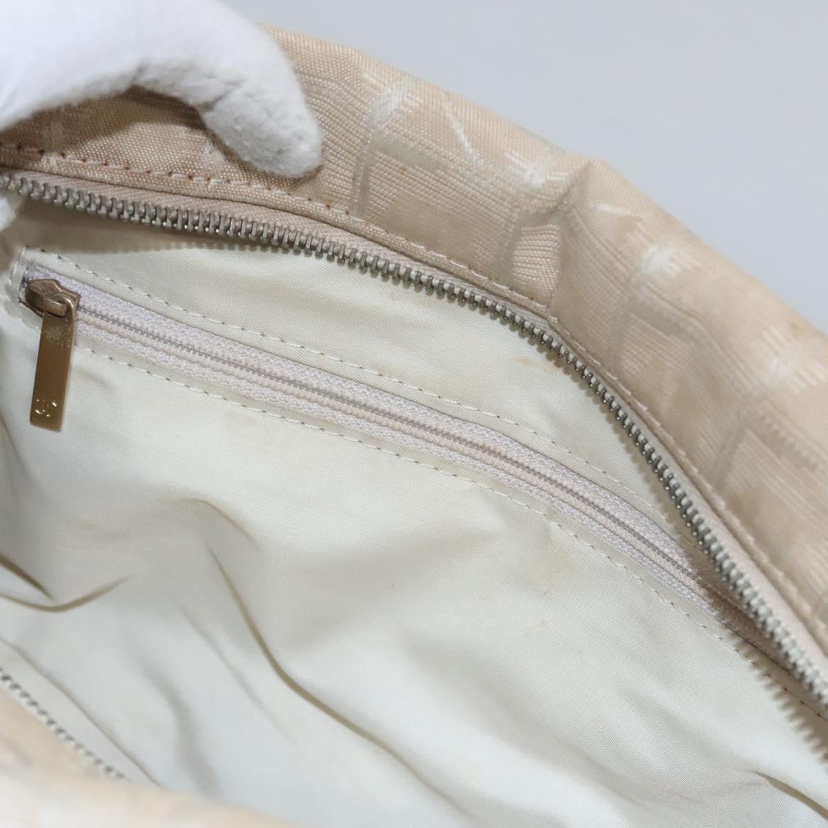 CHANEL New Travel line Hand Bag Nylon Beige CC ti2693
