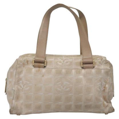 CHANEL New Travel line Hand Bag Nylon Beige CC ti2693