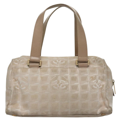 CHANEL New Travel line Hand Bag Nylon Beige CC ti2693