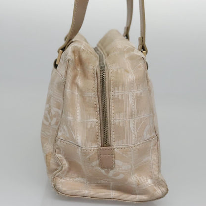 CHANEL New Travel line Hand Bag Nylon Beige CC ti2693