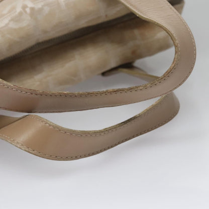 CHANEL New Travel line Hand Bag Nylon Beige CC ti2693