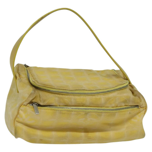 CHANEL New Travel line Hand Bag Nylon Yellow CC ti2710