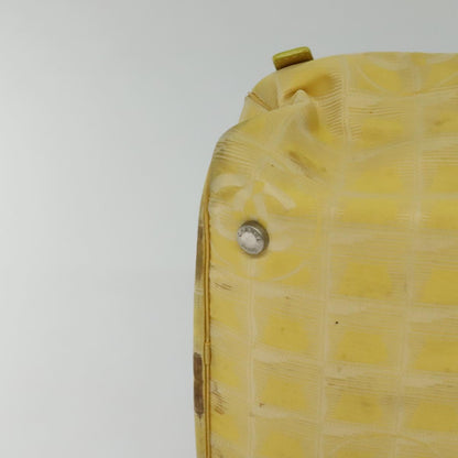 CHANEL New Travel line Hand Bag Nylon Yellow CC ti2710
