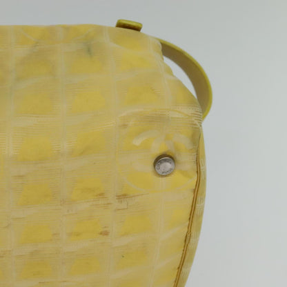 CHANEL New Travel line Hand Bag Nylon Yellow CC ti2710