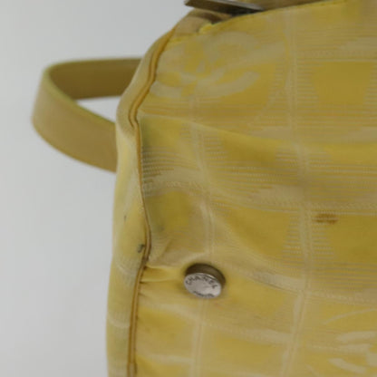 CHANEL New Travel line Hand Bag Nylon Yellow CC ti2710