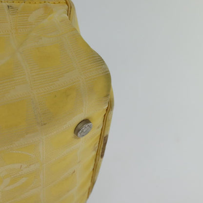 CHANEL New Travel line Hand Bag Nylon Yellow CC ti2710