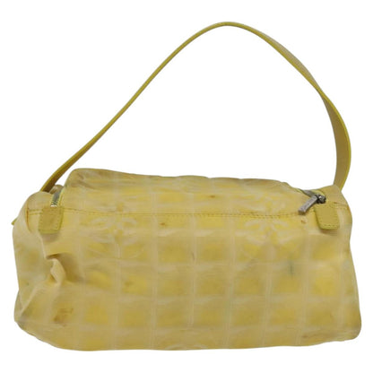 CHANEL New Travel line Hand Bag Nylon Yellow CC ti2710