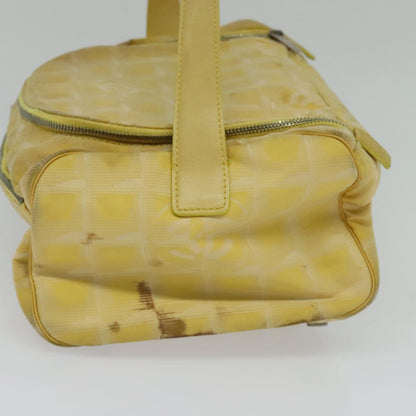 CHANEL New Travel line Hand Bag Nylon Yellow CC ti2710