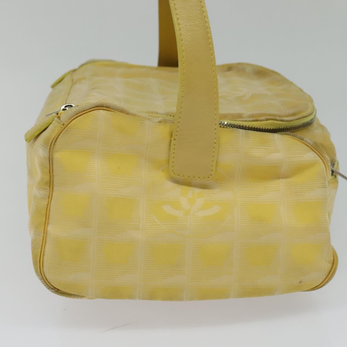 CHANEL New Travel line Hand Bag Nylon Yellow CC ti2710
