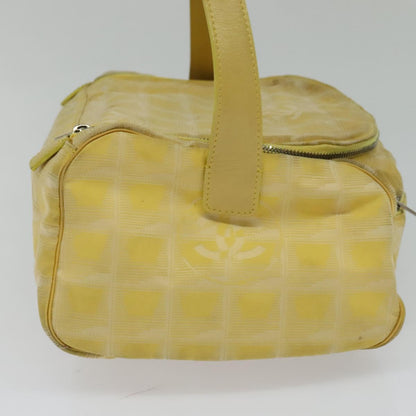 CHANEL New Travel line Hand Bag Nylon Yellow CC ti2710