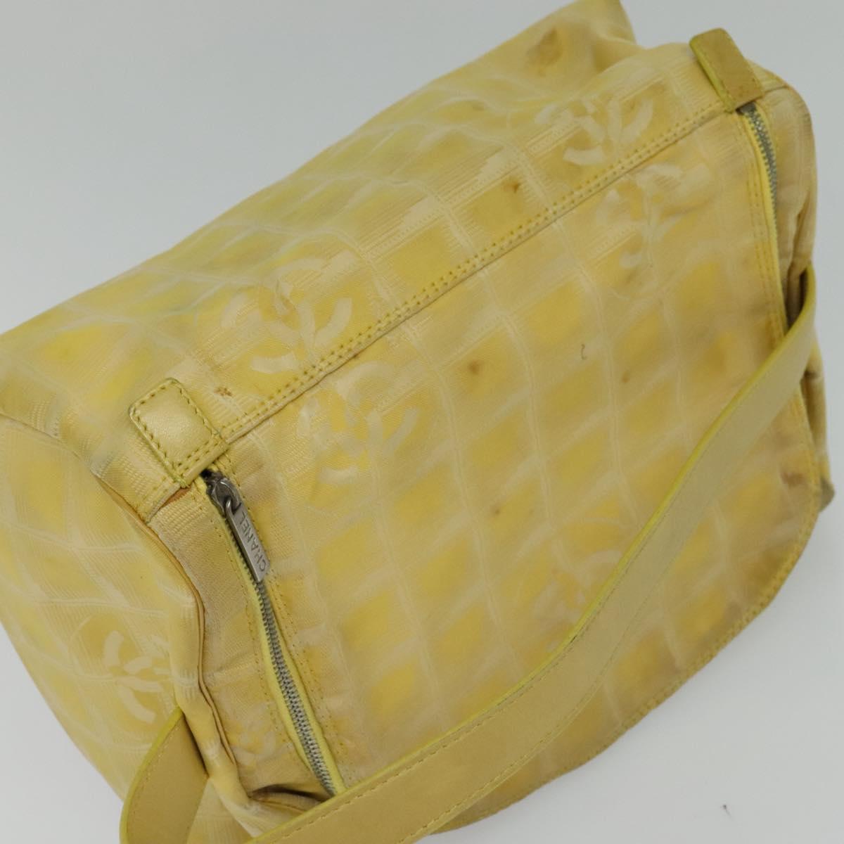 CHANEL New Travel line Hand Bag Nylon Yellow CC ti2710