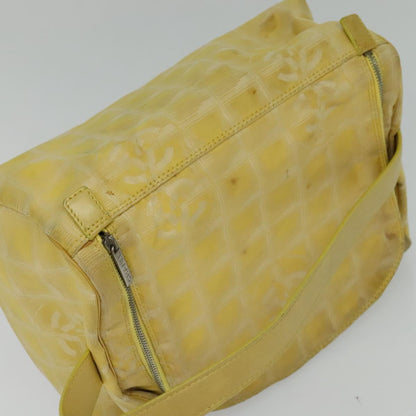 CHANEL New Travel line Hand Bag Nylon Yellow CC ti2710