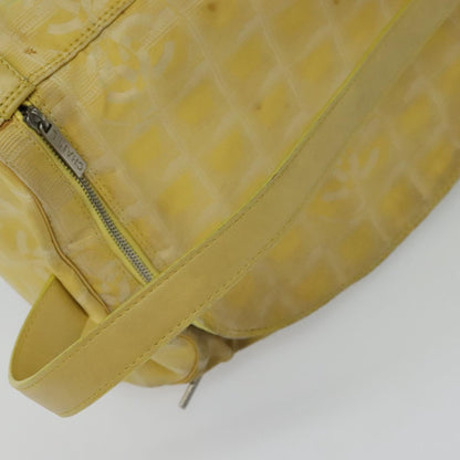 CHANEL New Travel line Hand Bag Nylon Yellow CC ti2710