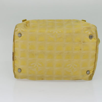 CHANEL New Travel line Hand Bag Nylon Yellow CC ti2710