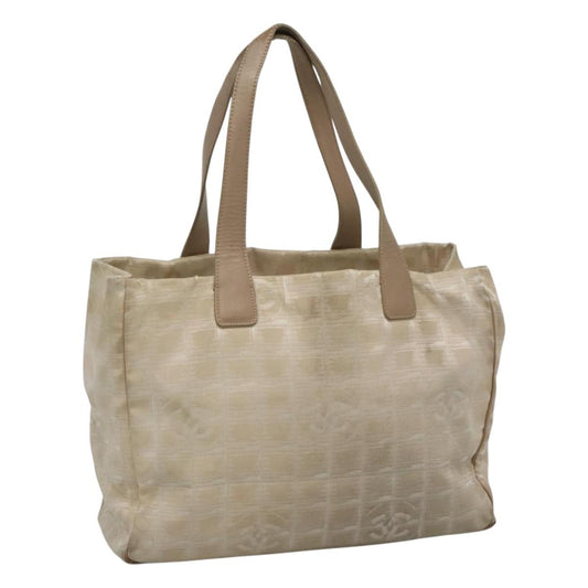 CHANEL New Travel line Tote Bag Nylon Beige CC ti2712