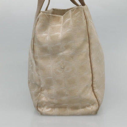 CHANEL New Travel line Tote Bag Nylon Beige CC ti2712