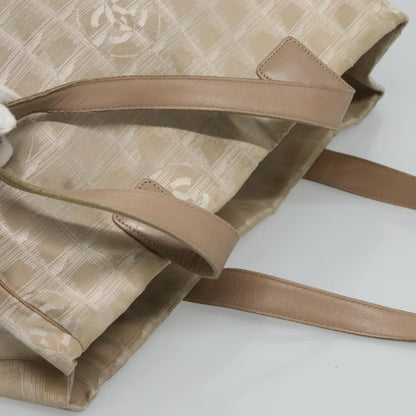 CHANEL New Travel line Tote Bag Nylon Beige CC ti2712