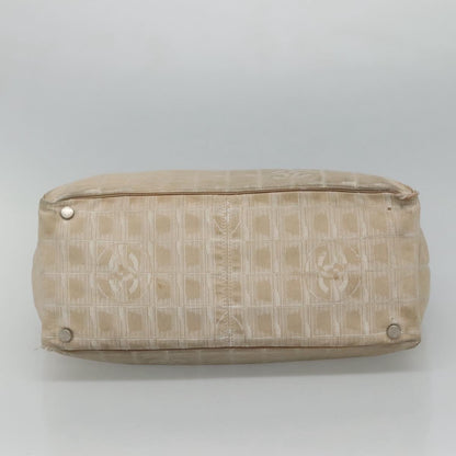 CHANEL New Travel line Tote Bag Nylon Beige CC ti2712