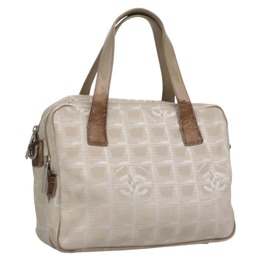 CHANEL New Travel Line Hand Bag Nylon Beige CC ti2714