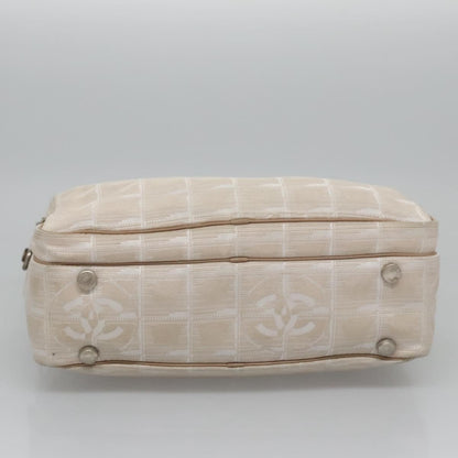CHANEL New Travel Line Hand Bag Nylon Beige CC ti2714