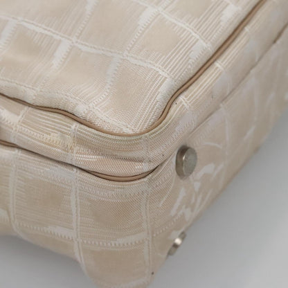 CHANEL New Travel Line Hand Bag Nylon Beige CC ti2714