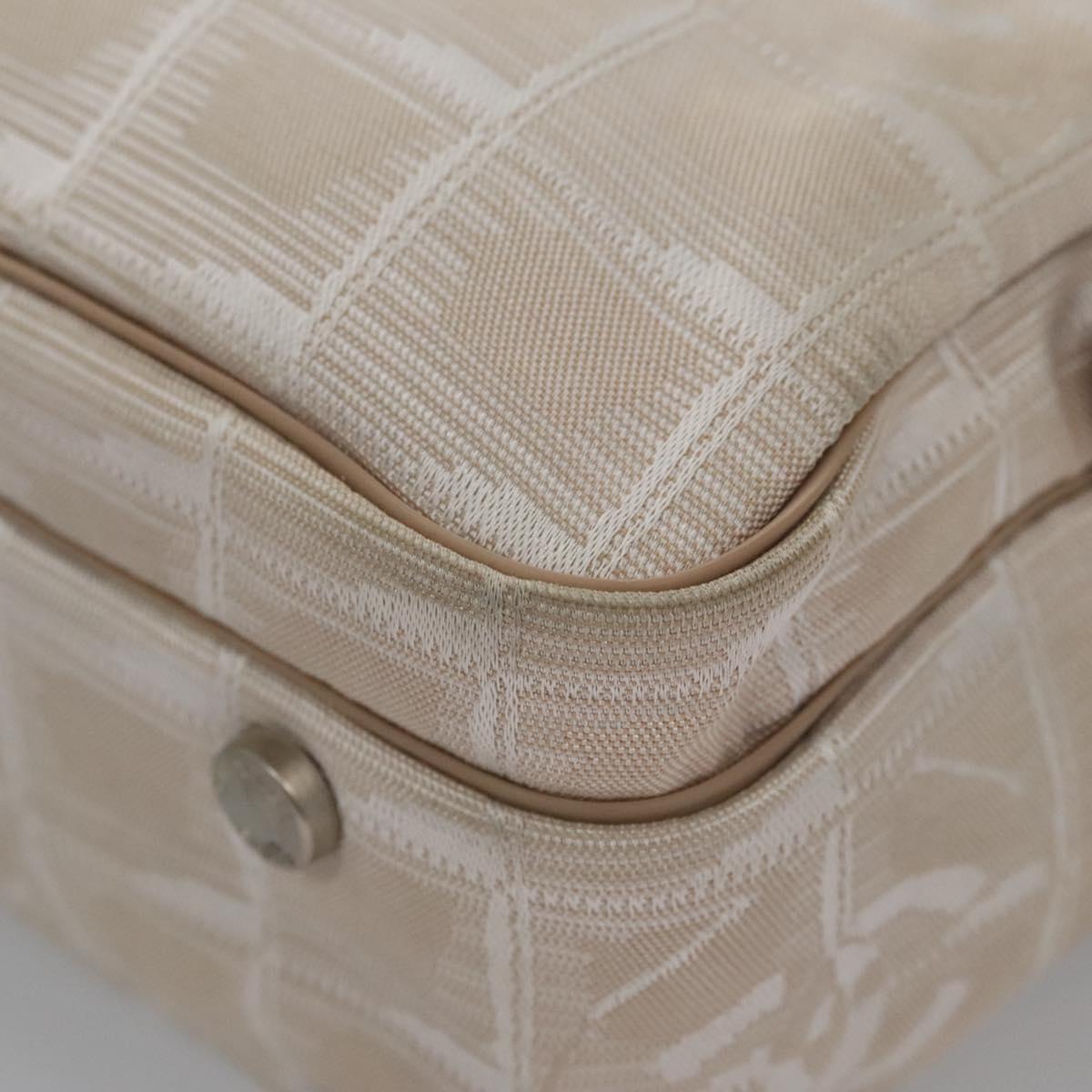 CHANEL New Travel Line Hand Bag Nylon Beige CC ti2714