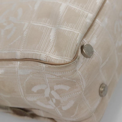 CHANEL New Travel Line Hand Bag Nylon Beige CC ti2714