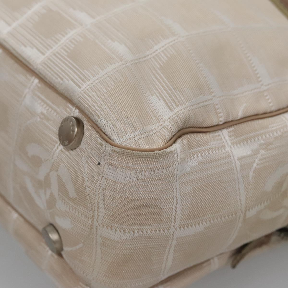 CHANEL New Travel Line Hand Bag Nylon Beige CC ti2714