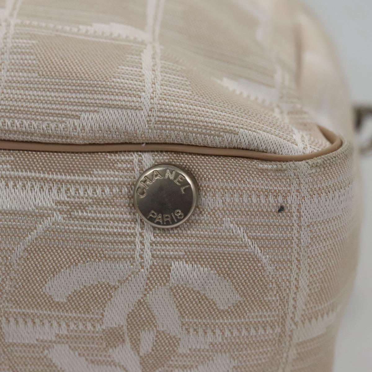CHANEL New Travel Line Hand Bag Nylon Beige CC ti2714
