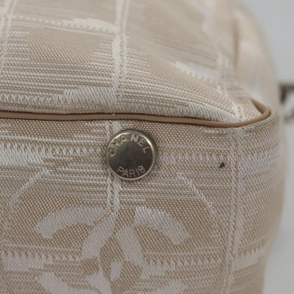 CHANEL New Travel Line Hand Bag Nylon Beige CC ti2714