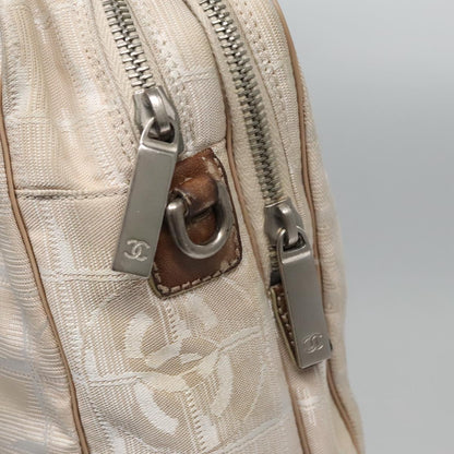CHANEL New Travel Line Hand Bag Nylon Beige CC ti2714