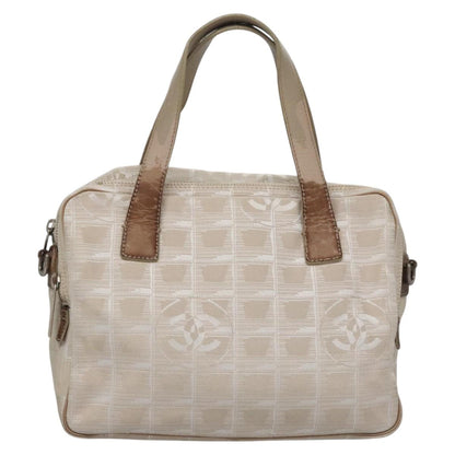CHANEL New Travel Line Hand Bag Nylon Beige CC ti2714