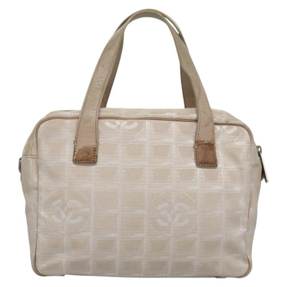 CHANEL New Travel Line Hand Bag Nylon Beige CC ti2714