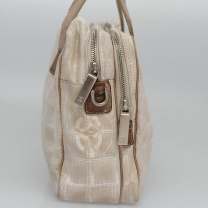 CHANEL New Travel Line Hand Bag Nylon Beige CC ti2714