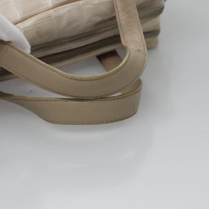 CHANEL New Travel Line Hand Bag Nylon Beige CC ti2714