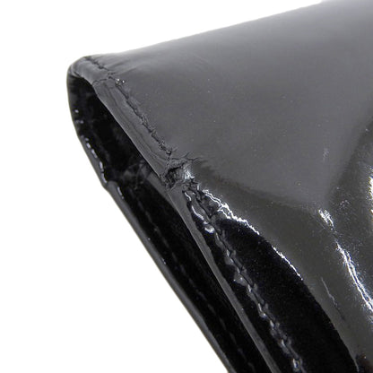 Chanel Black Patent Leather Bifold Long Wallet