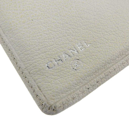 Chanel Camellia Leather Bifold Long Wallet Ivory