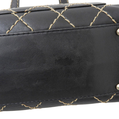 Chanel Wild Stitch Leather Handbag Black
