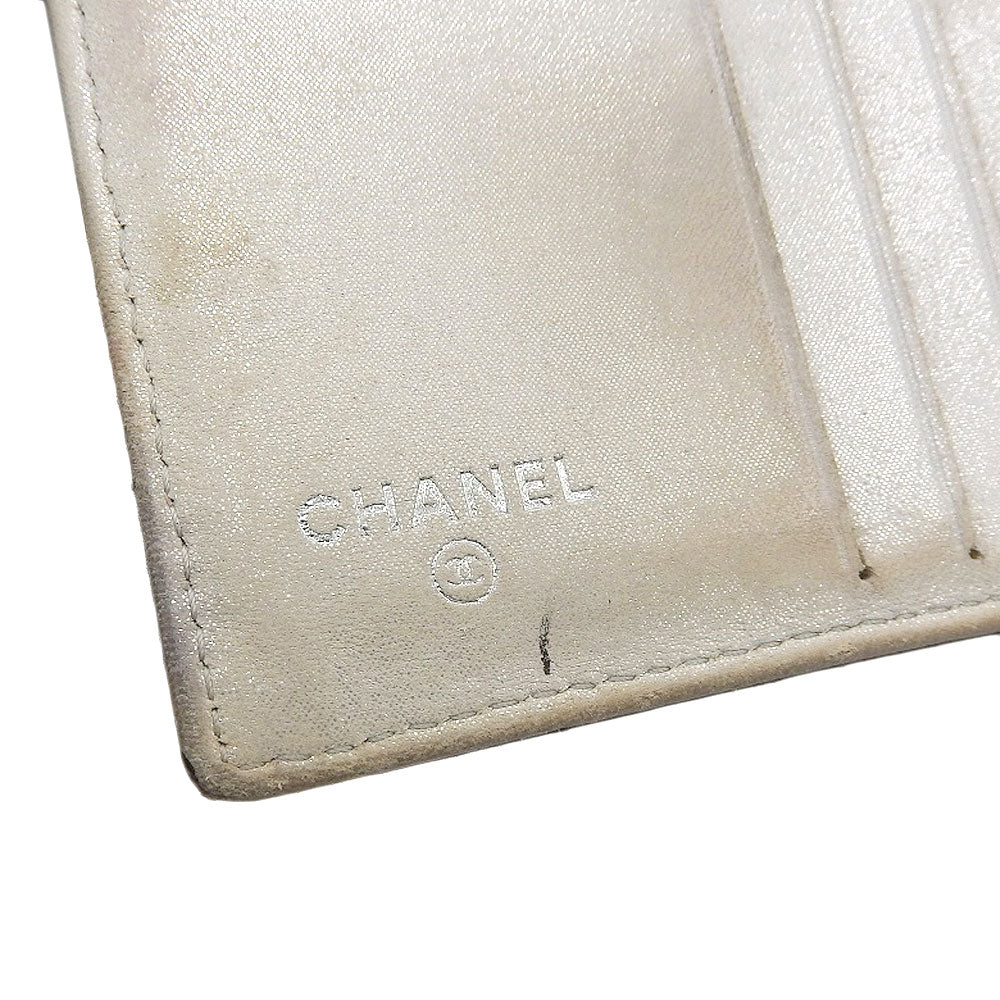 Chanel Camellia Double Flap Leather Wallet Black A47422