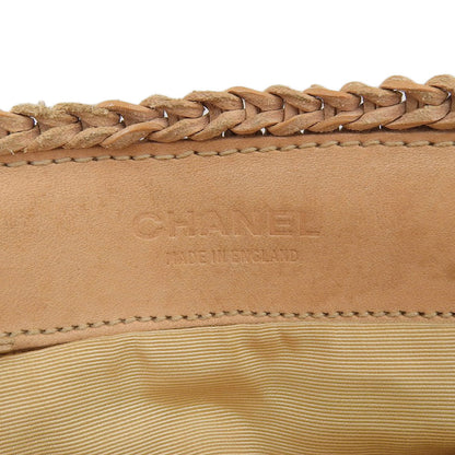 Chanel Leather Woven Handbag Camel Rare