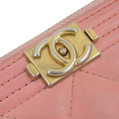 Chanel Boy Long Wallet A80288 Pink