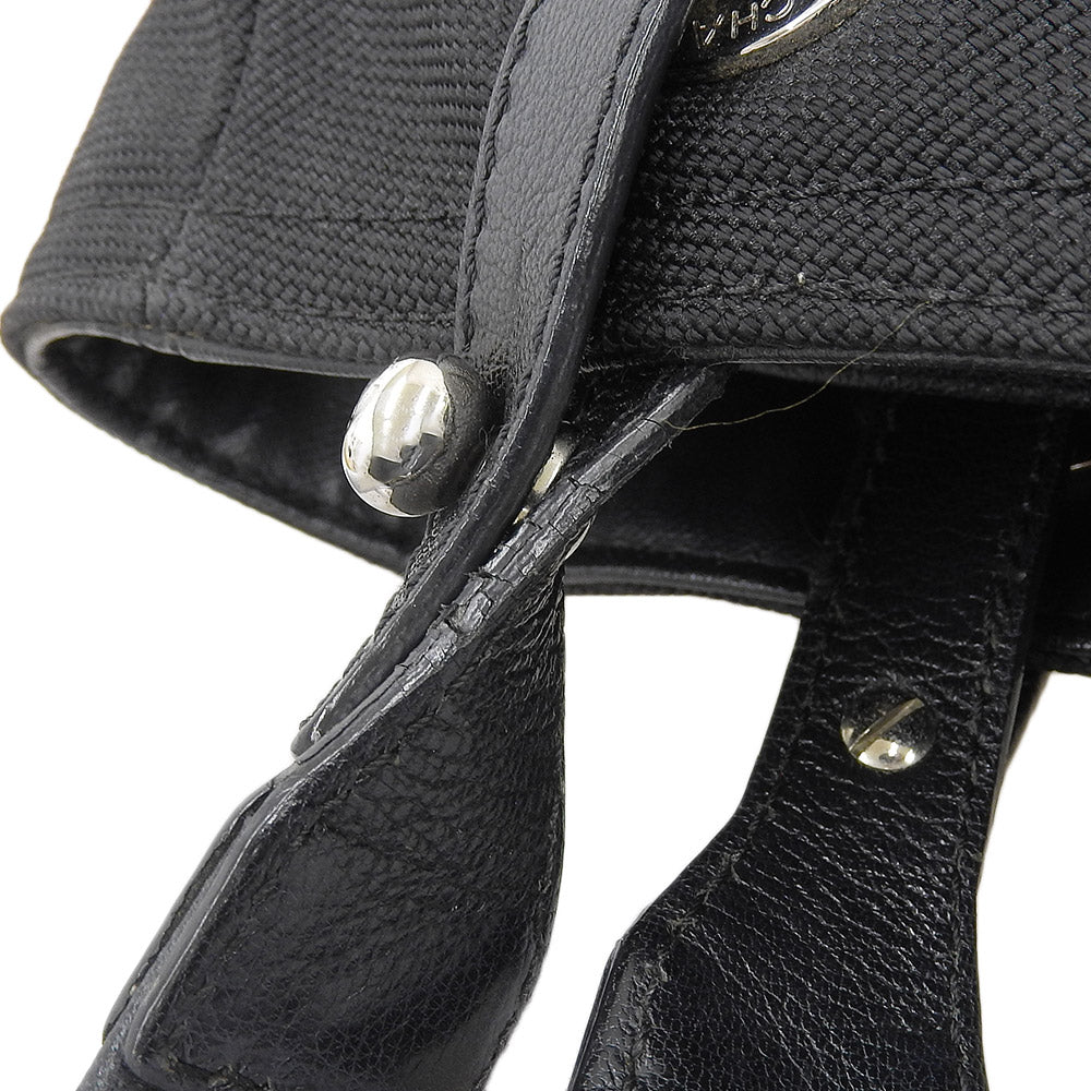 Chanel Paris Biarritz PM Leather Canvas Handbag A34208