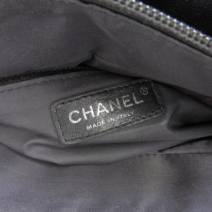 Chanel Paris Biarritz PM Leather Canvas Handbag A34208