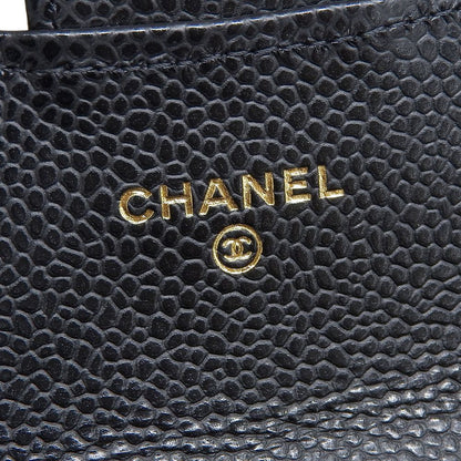 Chanel Caviar Skin Business Card Holder AP0214
