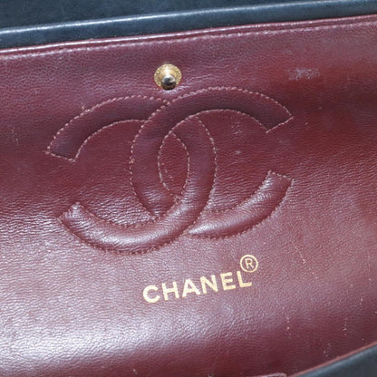 CHANEL Mademoiselle Turn Lock Flap Shoulder Bag Lamb Skin Black CC ai677A
