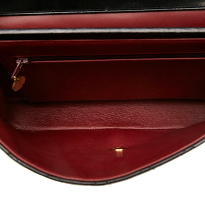 Chanel Matelasse Single Chain Shoulder Bag Black Gold Lambskin