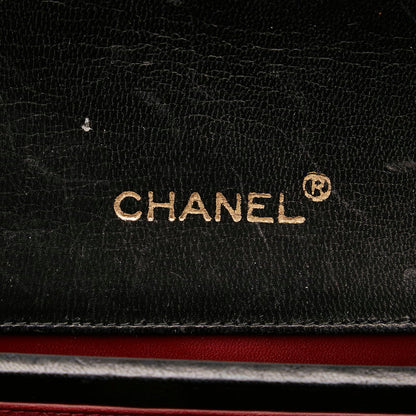 Chanel Matelasse Single Chain Shoulder Bag Black Gold Lambskin
