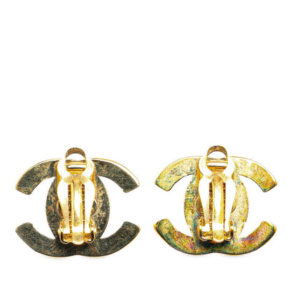 Chanel Coco Mark Turn Lock Earrings Gold